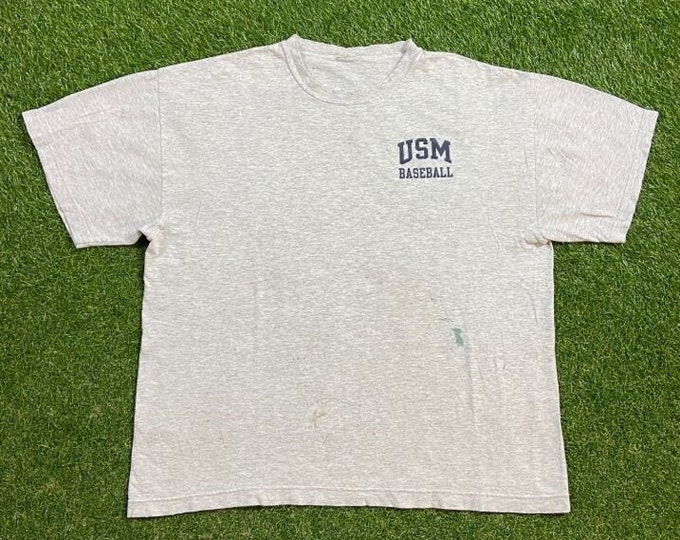 Vintage USM Southern Mississippi T Shirt Tee Size Xtra Large XL NCAA College Baseball Classic 1990s 90s
