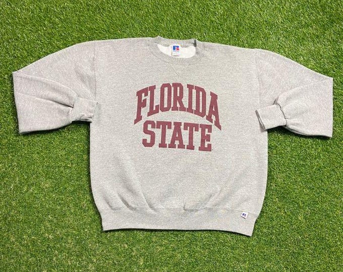 Vintage Florida State University Seminoles Crewneck Sweatshirt Made USA Size Large L NCAA College Football FSU 1990s Pull Over Oversized