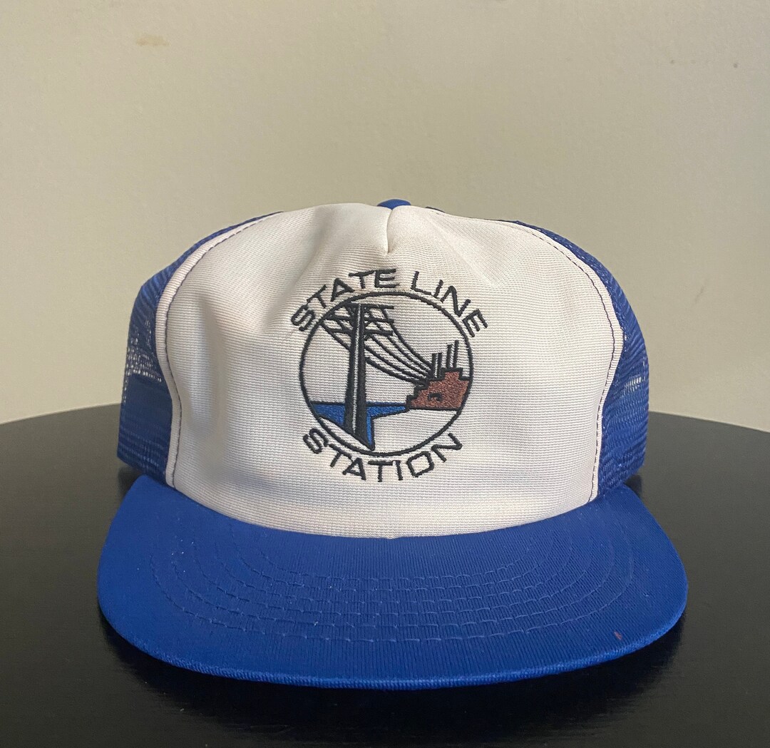 Vintage State Line Station Snapback Hat Apparel Unlimited Made USA OSFA ...