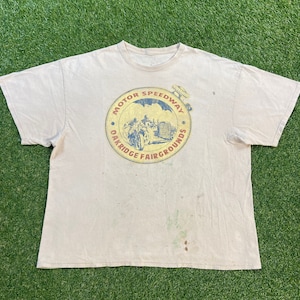 Vintage Motor Speedway Oakridge Fairgrounds T Shirt Tee Size XXL 2XL NASCAR 1990s 90s