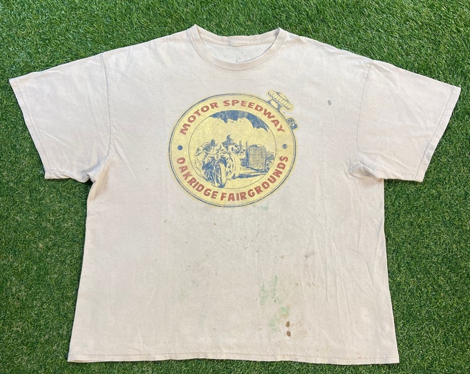 Vintage Motor Speedway Oakridge Fairgrounds T Shirt Tee Size XXL 2XL NASCAR 1990s 90s