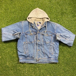Vintage Blue Jean Jacket Todays News Size Small S American USA Classic Blue Jean Jacket Button Down 1990s 90s