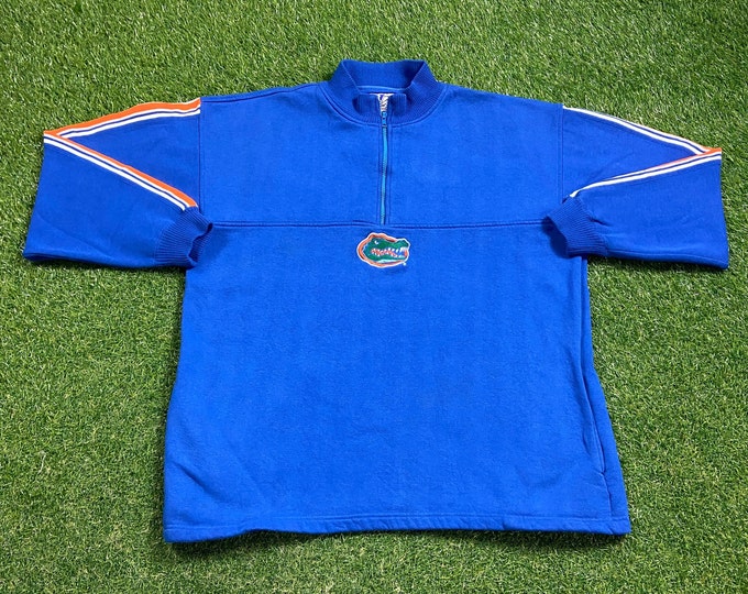 Vintage Gators University of Florida Sweater Logo Athletic Size Xtra Large XL Swamp UF Orange Blue Alligator Gainesville 1990s Pull Over 90s