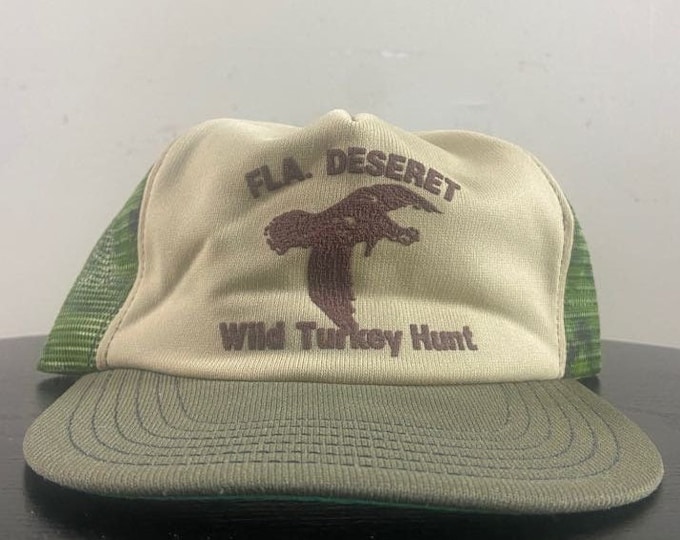 Vintage Wild Turkey Hunt Snapback Hat Made OSFA Hunting Conservation Classic Hat Rare Cap 1990s 90s