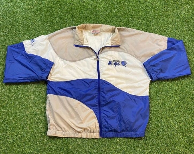Vintage Orlando Magic Windbreaker Jacket Apex One Size Large L NBA Basketball Shaq Penny McGrady Florida Light Rain Coat 1990s 90s