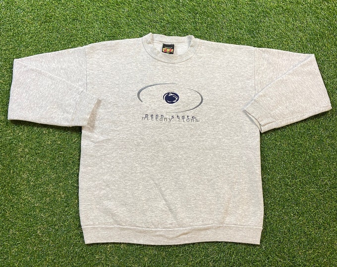 Vintage Penn State University Crewneck Sweatshirt Made USA Size Large L NCAA College Football Nittany Lions Pull Over Oversized