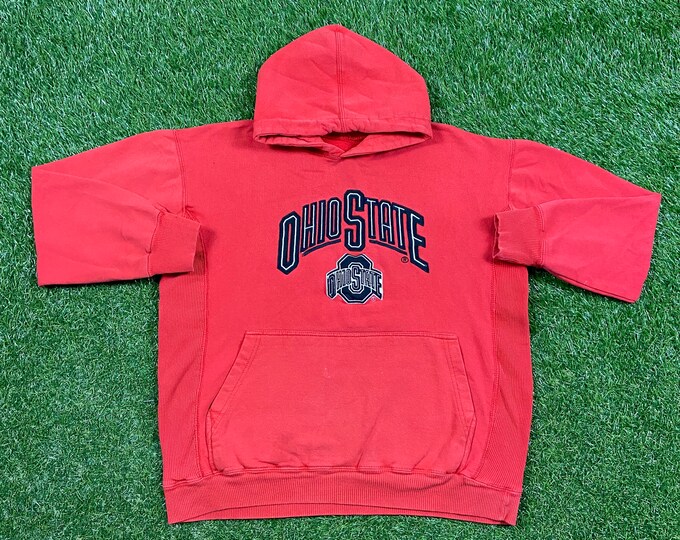 Vintage Ohio State University Hoodie Sweatshirt Size Small S Cleveland NCAA College Buckeyes Classic 90s Football Basketball