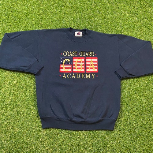 Vintage Coast Guard Academy Crewneck Sweatshirt Size Medium M United States Coast Guard USCG Marines Army on sale Military Veteran Sea 90s Pull Over