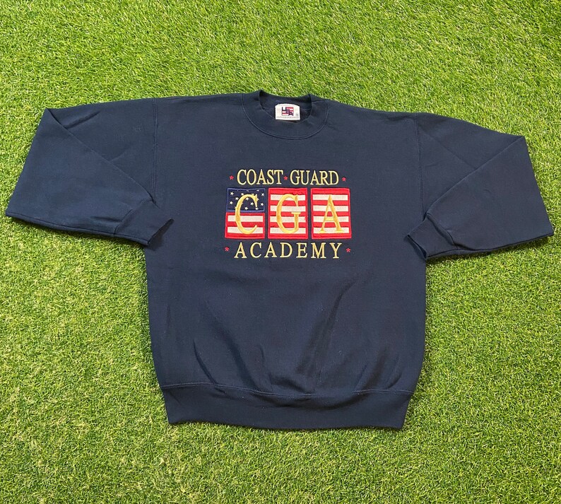 Vintage Coast Guard Academy Crewneck Sweatshirt Size Medium M United States Coast Guard USCG Marines Army on sale Military Veteran Sea 90s Pull Over