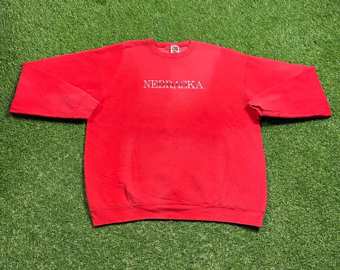 Vintage University of Nebraska Cornhuskers Crewneck Sweatshirt Size XXL 2XL NCAA College Football 1990s 90s Pull Over Oversized