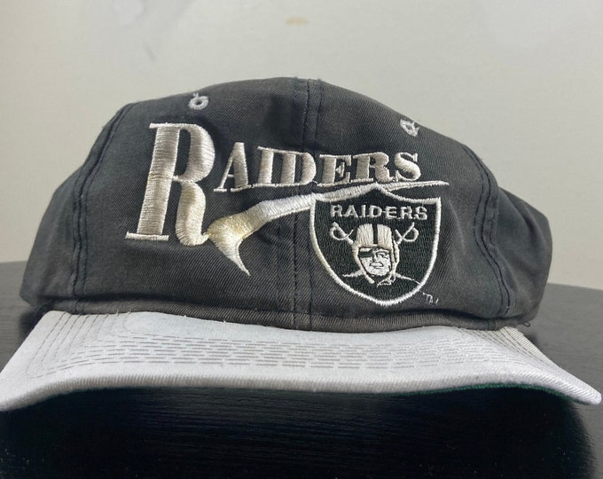 Vintage Los Angeles Raiders Snapback Hat Cap OSFA Silver and Black 1990s Throwback California Oakland Las Vegas Classic