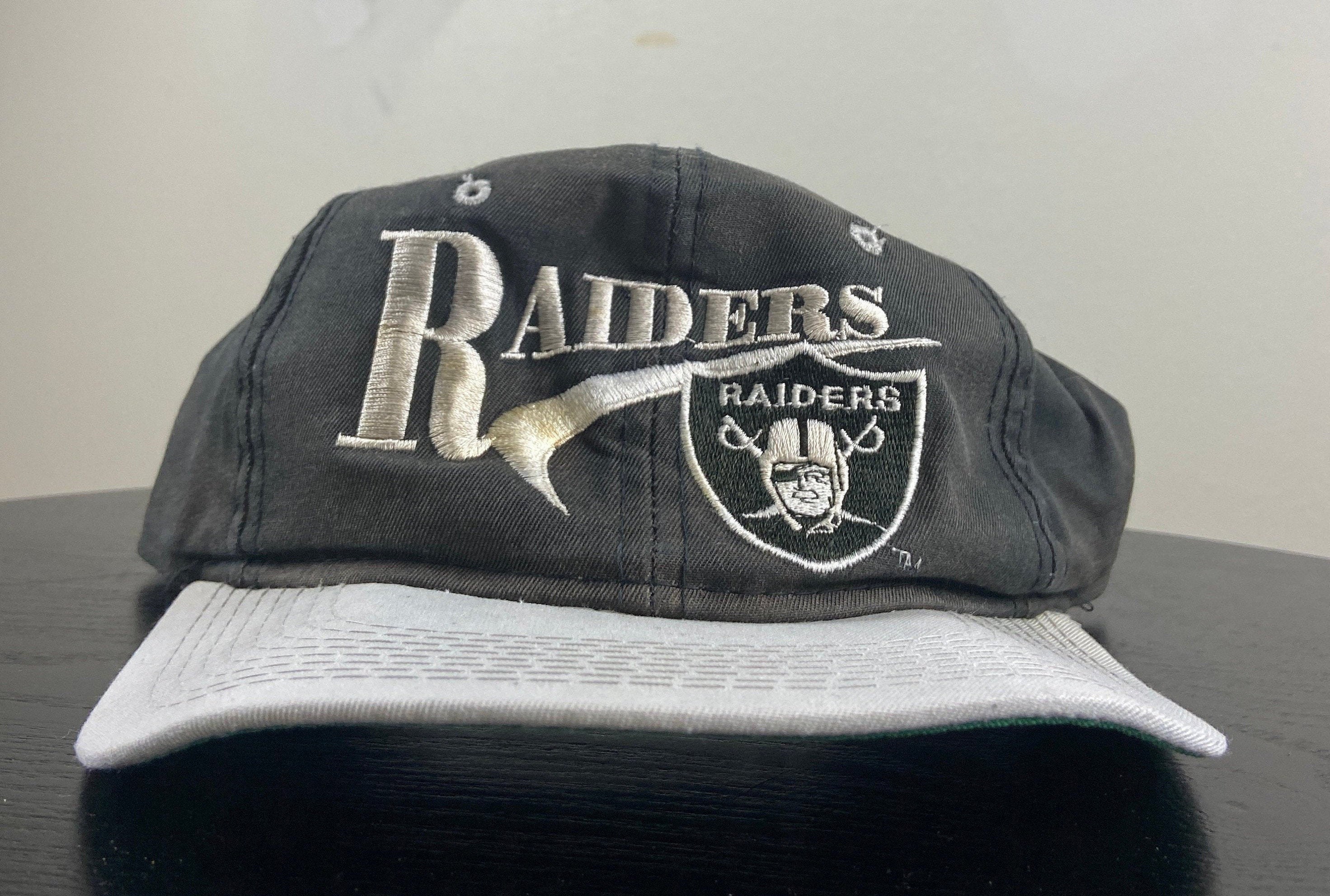 Vintage Los Angeles Raiders Snapback Hat Cap OSFA Silver and Black 1990s Throwback California Oakland Las Vegas Classic
