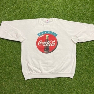 Vintage Rare Coca Cola Coke Crewneck Sweatshirt Made USA Size Xtra Large XL Classic Cola Soda Pepsi 1990s 90s Pull Over Oversized