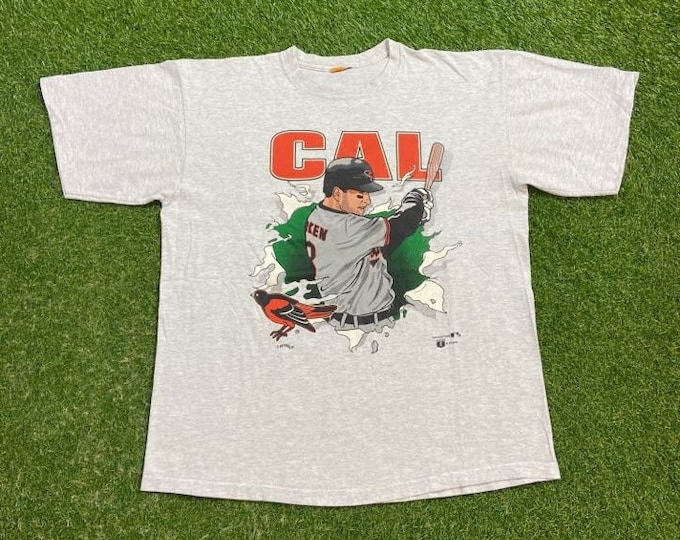 Vintage Baltimore Orioles Cal Ripken Jr T Shirt Tee Size Xtra Large XL MLB Baseball Maryland 1990s 90s