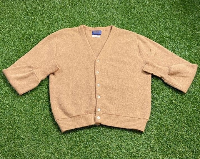 Vintage Brown Cardigan Sweater Pendleton Made USA Size Medium M Comfy Button Down Warm 1990s 90s