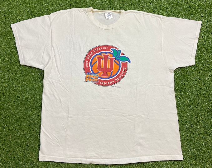 Vintage Indiana University T Shirt Tee Size XXL 2XL Final Four NCAA College Basketball IU Hoosiers Classic 00s