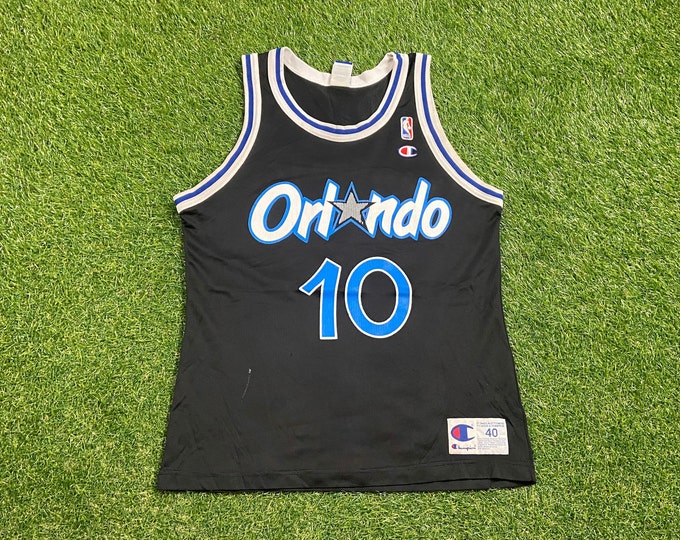 Vintage Orlando Magic Darrell Armstrong #10 Jersey Champion Size Medium M NBA Basketball Florida Penny Shaq 00s