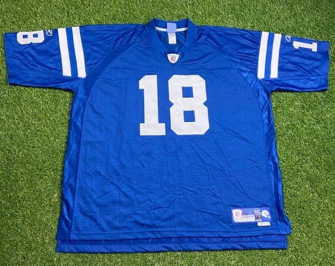 Vintage Indianapolis Colts Peyton Manning #18 Jersey Reebok Size 3X NFL Football Indiana 1990s 00s
