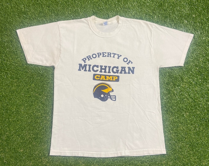 Vintage University of Michigan Wolverines T Shirt Tee Size Large L NCAA College Football Basketball Detroit 1990s 90s