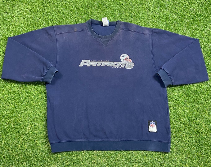 Vintage New England Patriots Crewneck Sweatshirt NFL Team Apparel Size Large NFL Football Boston Massachusetts Tom Brady Pull Over 1990s 90s