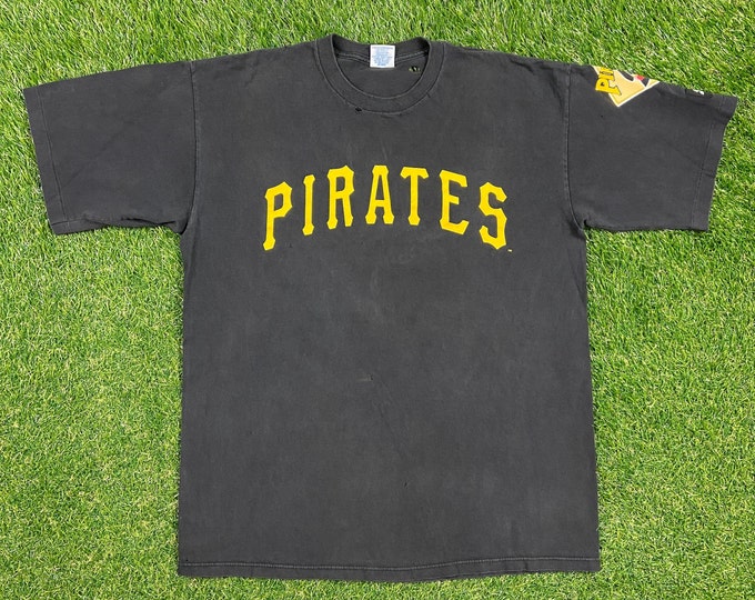 Vintage Pittsburg Pirates Andy Van Slyke #18 T Shirt Tee Starter Made USA Size Large L MLB Baseball Pennsylvania Clemente Bond 90's