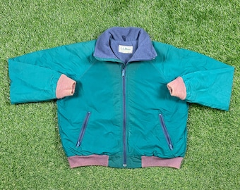 Vintage L.L. Bean Winter Athletic Jacket Made USA Size Large L Warm Zipper Jacket Windbreaker 1990s Hiking Coat Light Rain Coat 90s