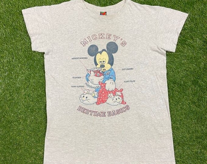 Vintage Mickey's Bedtime Basics T Shirt Tee Size XXL 2XL Mickey Mouse Walt Disney World WDW Disneyland Magic Kingdom