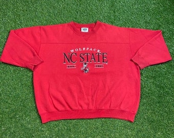 Vintage NC State University WolfPack ras du cou sweat-shirt taille XL NCAA College Basketball North Carolina pull oversize des années 1990 des années 90