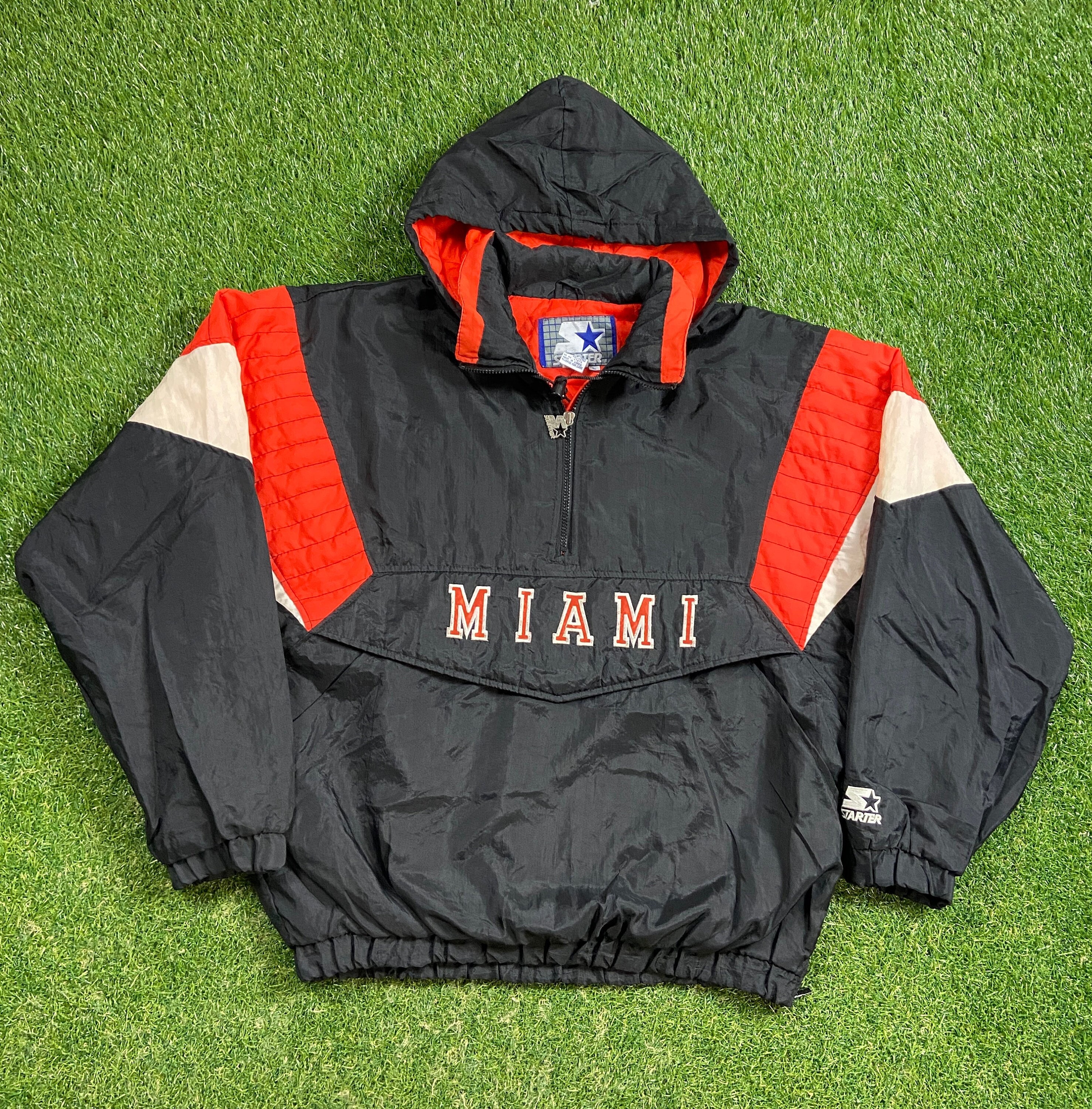 Vintage 80s Miami Hurricanes Jacket Mens XL Deadstock Satin University  Football