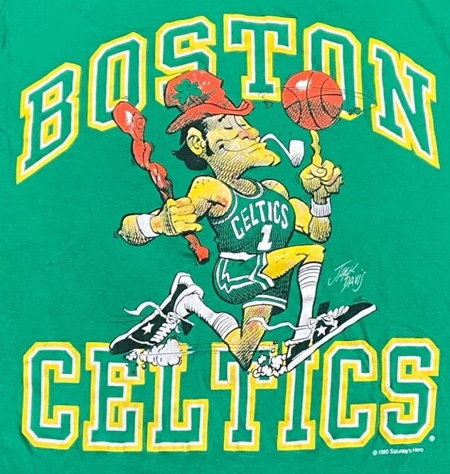 Gildan, Shirts, Vintage Nba Boston Celtics Caricature Shirt American  Sport Shirt Graphic Shi