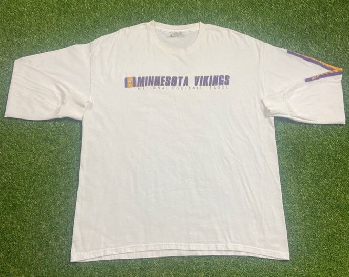 Vintage Minnesota Vikings Long Sleeve T Shirt Tee Lee Sport Size Xtra Large XL NFL Football Moss 1990s 90s