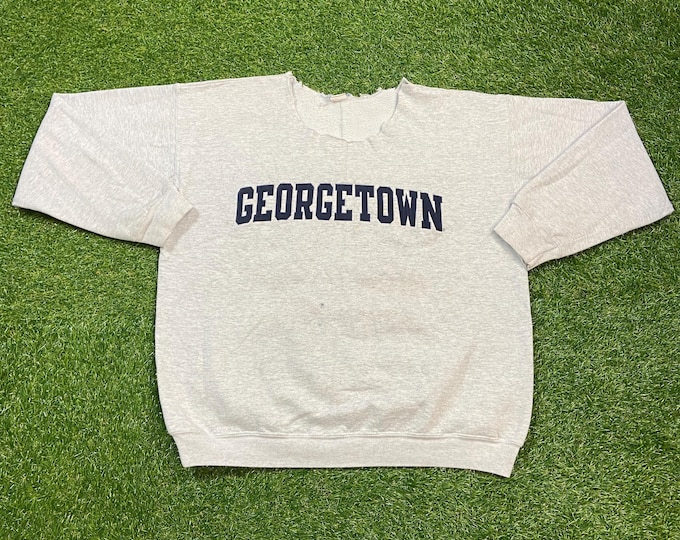 Vintage Georgetown University Hoyas Crewneck Sweatshirt Champion Size Xtra Large XL Washington DC NCAA College Basketball Pull Over 1990s
