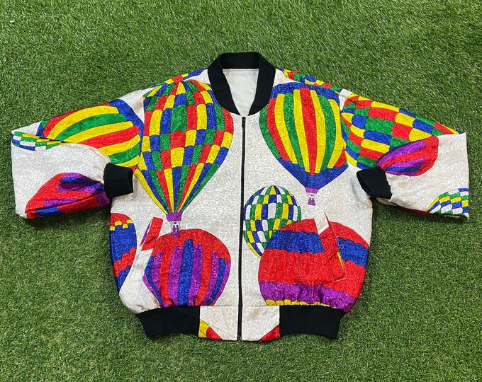 Vintage Multicolor Silk Jacket Size Medium M Quality Great Fit Classic Artsy Fashion 1980s 80s
