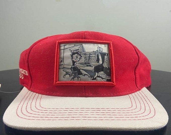 Vintage Betty Boop Snapback Hat OSFA Cartoon Animation TV Show Pink Character Film Series 1990s 90s