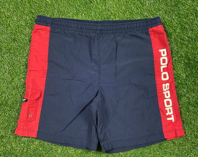Vintage Polo Ralph Lauren Swim Trunks Shorts Quality 90s Size Large L RL American Apparel Bear S Cycle Swim Board