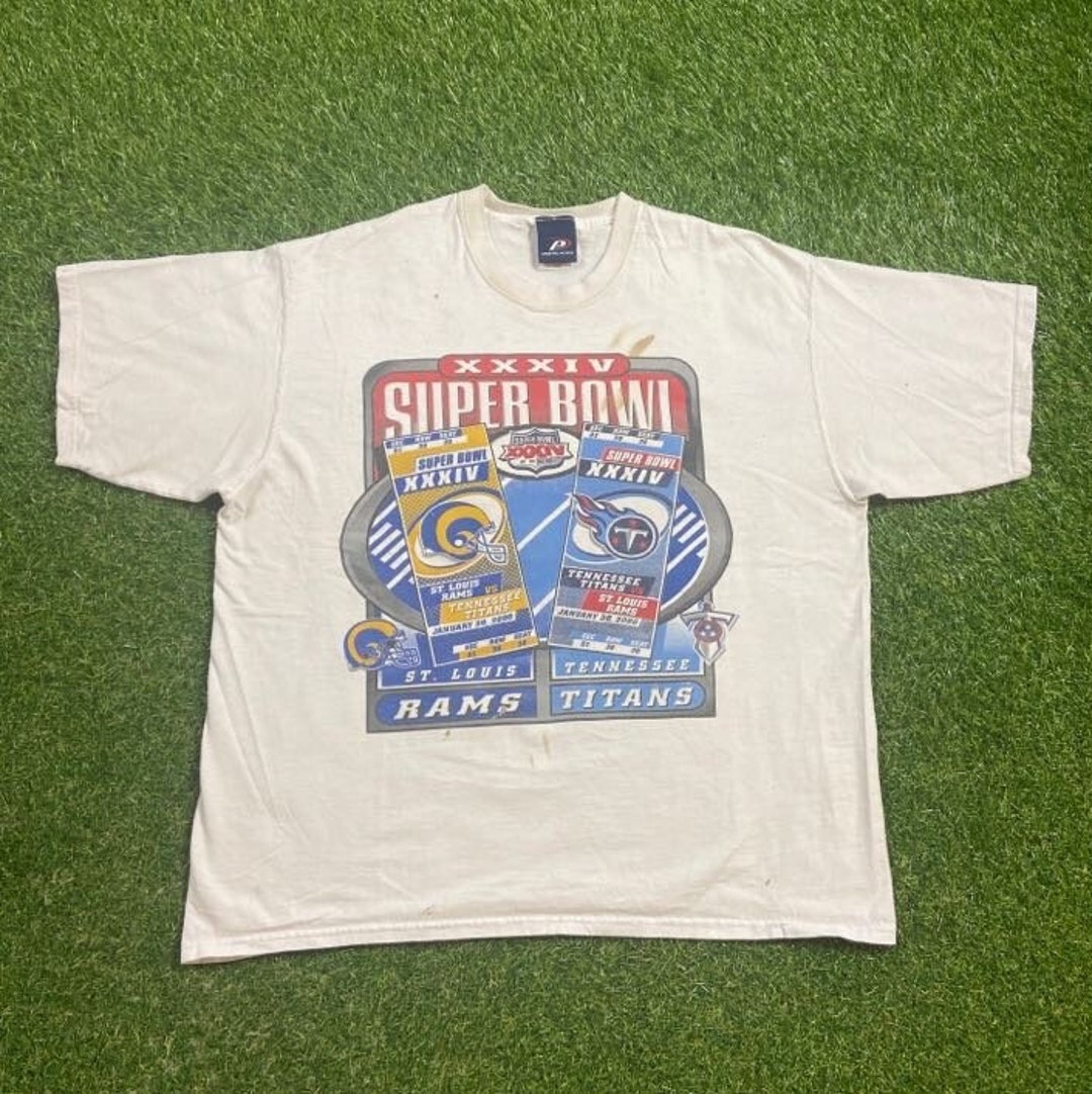 Vintage Tennessee Titans Vs St Louis Rams Super Bowl 2000 T Shirt