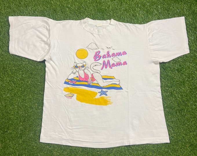 Vintage Bahamas Mama T Shirt Tee Size Xtra Large XL Caribbean Island Palm Trees Vacation Tourist 1990s 90s