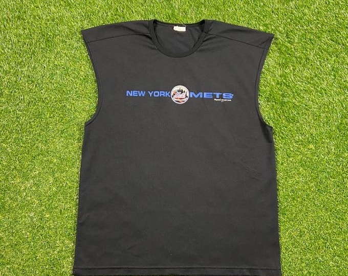 Vintage New York Mets Sleeveless T Shirt Tee Size Medium M MLB Baseball Classic Queens Ny Shea Stadium Mr Met Big Apple