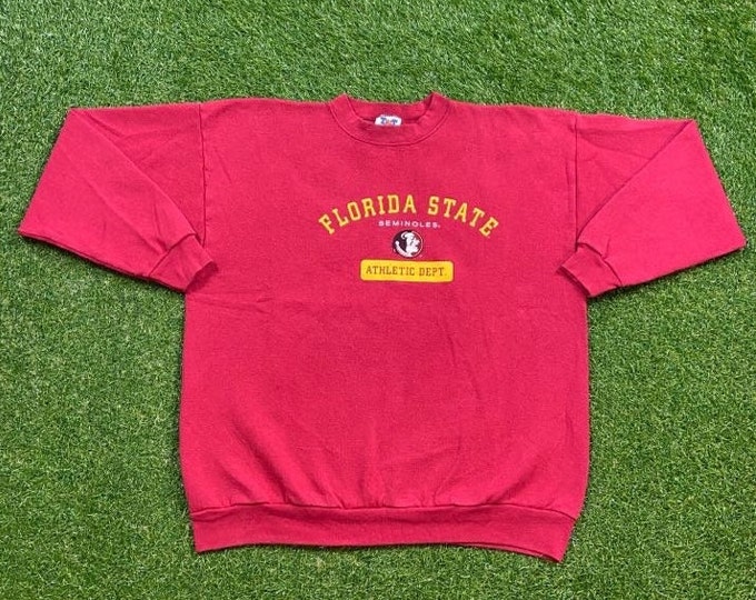 Vintage Florida State University Seminoles Crewneck Sweatshirt Tnt Size XXL 2XL NCAA College Football FSU Tallahassee 1990s 90s Pull Over