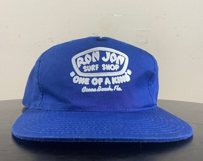 Vintage Ron Jon Surf Shop Snapback Hat New Era OSFA Surf Ocean Waves Beach Island Coco Beach Florida FL 1980s 80s Original