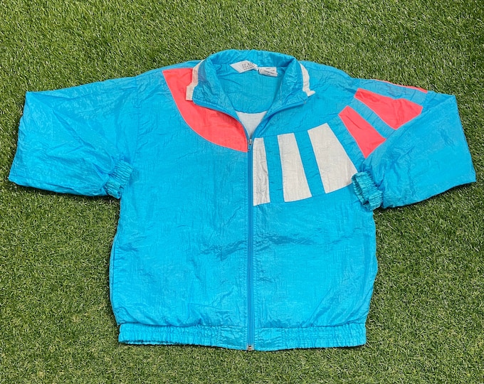 Vintage Graphic Windbreaker Zip Up Jacket Blair Size Small S Multicolor Streetwear Sport Active Wear Classic Light Rain Coat 1990s
