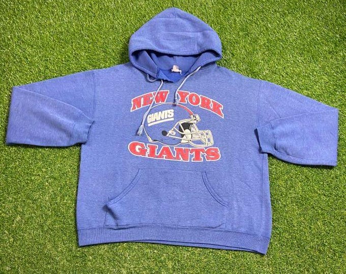 Vintage New York Giants Hoodie Sweatshirt Size Xtra Large XL NFL Football Ny Meadowlands Pull Over Oversized 1990s 90s