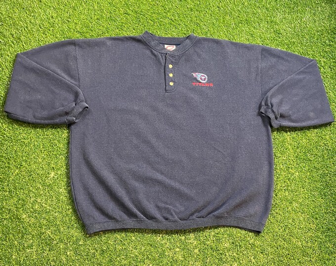 Vintage Tennessee Titans Crewneck Sweatshirt Cadre Athletic Size Xtra Large XL NFL AFC Football Oilers 1990s 90s Pull Over Oversized