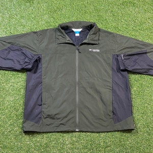 Vintage Columbia Windbreaker Jacket Size XXL 2XL Sportswear Light Rain Coat 1990s 90s Outdoor Hiking Waterproof Rain
