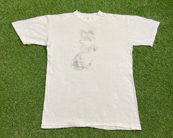 Vintage Dog Portrait T Shirt Tee Size Medium M Puppy Dog Breed 1990s 90s Fox Rollins