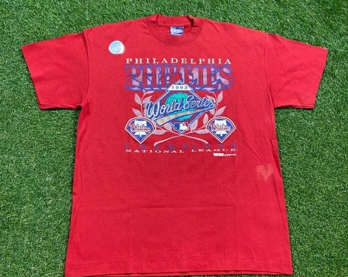 Vintage Philadelphia Phillies 1993 World Series T Shirt Tee Made USA Size Xtra Large XL MLB Baseball Philly Pennsylvania 1990s 90s