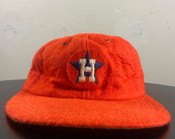 Vintage Houston Astros Hat Made USA Size Small / Medium MLB Baseball Texas 1970s 70s Fitted
