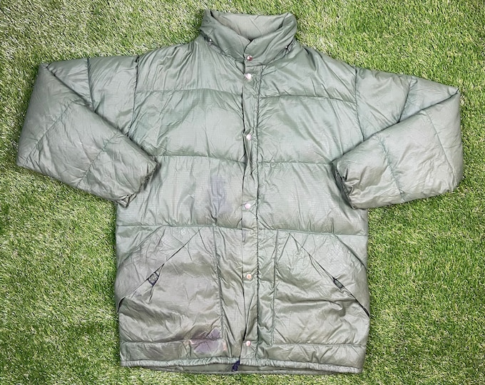 Vintage L.L. Bean Parka Button Up Jacket Size XL 1960s 60s Quality Warm Hunting Winter Fashion Puffery Puff Coat Hiking Goose Down Feathers