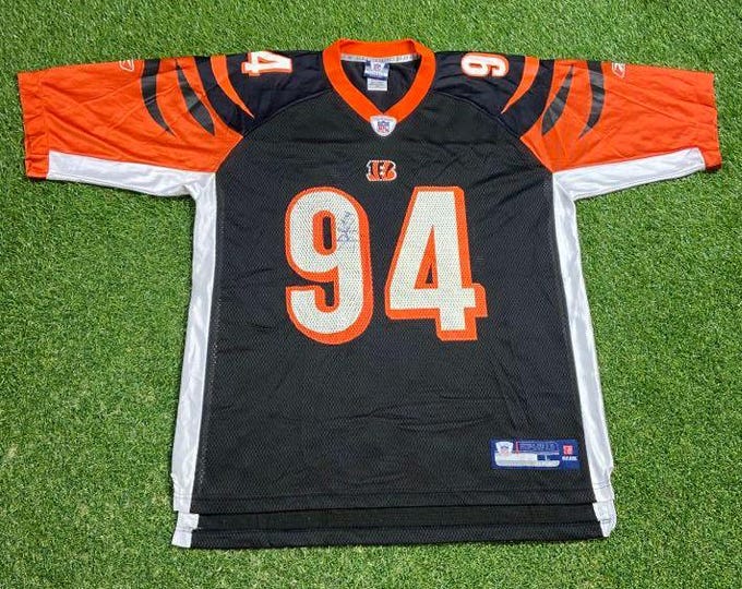 Vintage Cincinnati Bengals Domata Peko #94 Jersey Reebok Size Large L NFL Football Ohio Cleveland Authentic 00s