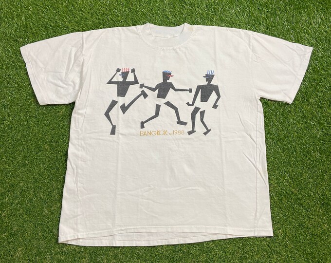 Vintage Bangkok AD 1988 T Shirt Tee Size Medium M Thailand Classic Tourist Vacation 1980s 80s